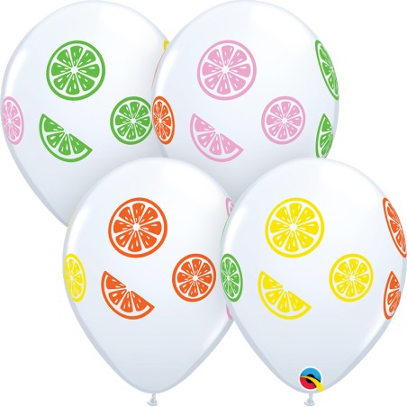 Palloncino in Lattice 11" Stampato Frutta "Fruit Pieces" 5pz Dolci e Frutta