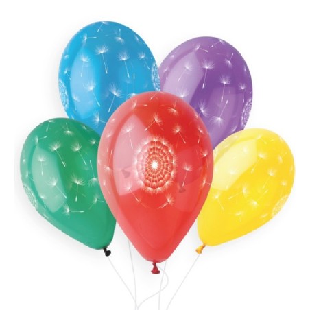 Palloncino in Lattice 13" GS120 Crystal Assortito con Stampa Dente di Leone 50pz Gemar "Theme & Patterns"