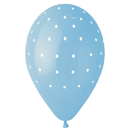 Palloncino in Lattice 13" GS120 Celeste con Pois Bianco "Chic Dots" 50pz Gemar Pois "Polka Dots"
