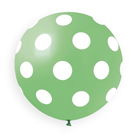 Palloncino in Lattice 31" GS220 Acquamarina con Pois Bianco Gemar Pois "Polka Dots"