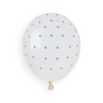 Palloncino in Lattice 5" AS50 Crystal con Pois Celeste "Chic Dots" 100pz Gemar Pois "Polka Dots"