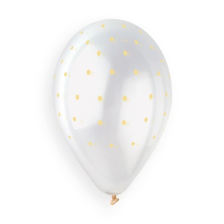 Palloncino in Lattice 13" GS120 Crystal con Pois Giallo "Chic Dots" 50pz Gemar Pois "Polka Dots"