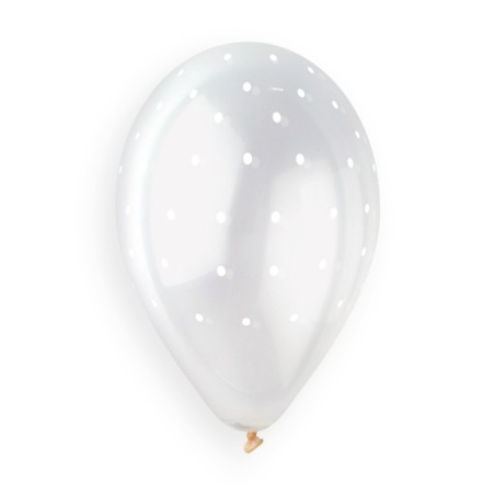 Palloncino in Lattice 13" GS120 Crystal con Pois Bianco "Chic Dots" 50pz Gemar Pois "Polka Dots"