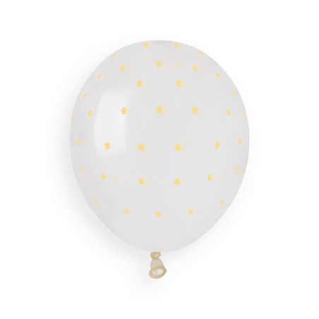 Palloncino in Lattice 5" AS50 Crystal con Pois Mostarda "Chic Dots" 100pz Gemar Pois "Polka Dots"