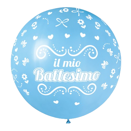 Palloncino in Lattice 31" GS220 Celeste con Scritta "Il Mio Battesimo" Gemar "Nascita e Battesimo"