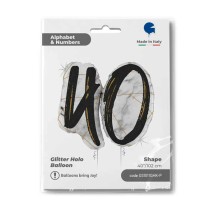 Palloncino in Foil 43" Super Shape Marmorizzato Numero 40 "Marble Black" Marble Grabo