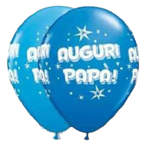 Palloncino in Lattice 11" Auguri Papà Assortito Celeste e Blu 50pz Palloncini e Addobbi Papà