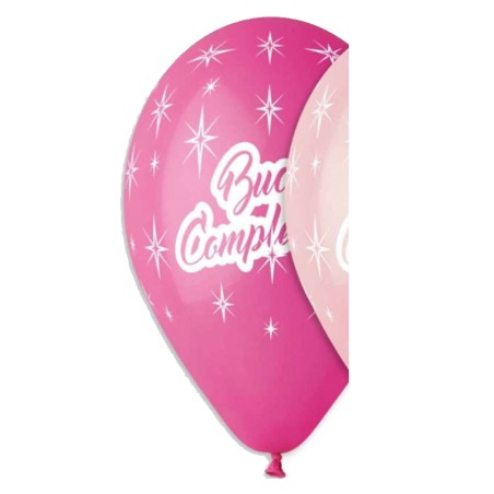 Palloncino in Lattice 12" GS110 Fucsia con Scritta "Buon Compleanno" 100pz Gemar Compleanno "Birthdays"