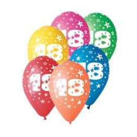 Palloncino in Lattice 12" GS110 Assortito con Stampa N°18 100pz Gemar Compleanno "Birthdays"