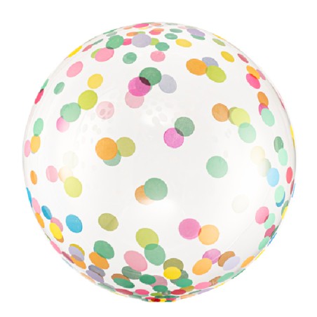 Palloncino in Elastico PVC 16" Crystal Clear Pois Multicolor "Balloon Dots" Bubble Generica