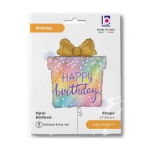 Palloncino in Foil 27" Super Shape Pacco Regalo "Opal Birthday" Happy Birthday Grabo