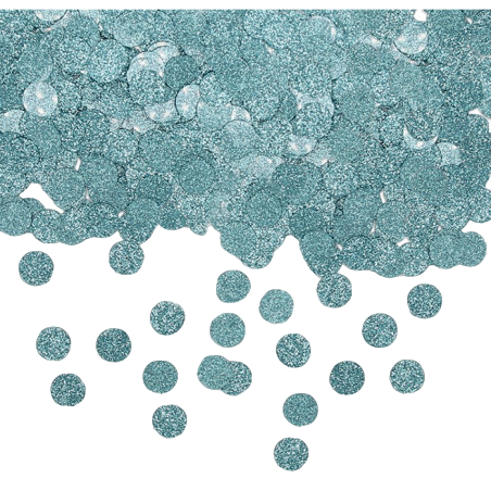Confetti in Plastica Tondi Glitter Celeste 20gr Confetti Tondi