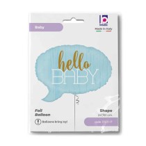 Palloncino in Foil 24" Super Shape Nuvoletta Celeste "Hello Baby" Nascita e Battesimo Grabo