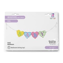Palloncino in Foil 41" Multi-Balloons Banner Baby "Baby Bunting" Nascita e Battesimo Grabo
