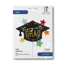 Palloncino in Foil 40" Super Shape Tocco "Colorful Star Grad Hat" Laurea Grabo
