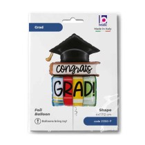 Palloncino in Foil 44" Super Shape Libri con Tocco "Congrats Grad Books" Laurea Grabo