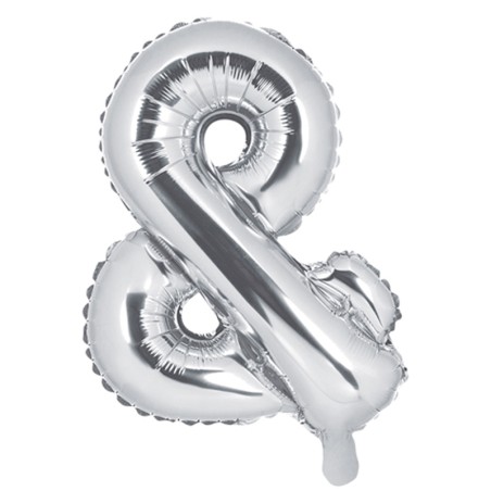 Palloncino in Foil 14" Lettera "&" Argento Lettere Medie Argento 14"/35cm