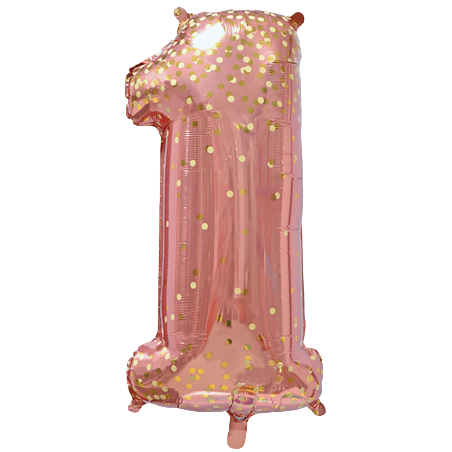 Palloncino in Foil 40" N.1 Rose Gold con Coriandoli Oro Accessori e Palloncini 18° Compleanno