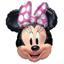 Palloncino in Foil 14" Mini Shape Minnie con Fiocco Fucsia Minnie