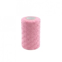 Tulle con Pois Rosa 25MT Rotolo Decorato
