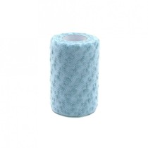 Tulle con Pois Celeste 25MT Rotolo Decorato