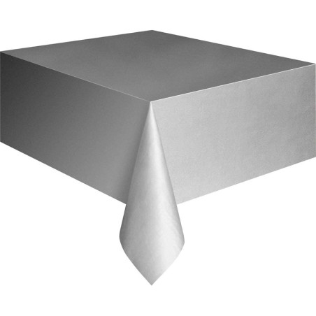 Tovaglia di Plastica 137x274cm Argento Argento "Silver"