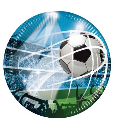Piatto di Carta 18cm del Calcio "Soccer Fans" 8pz Calcio