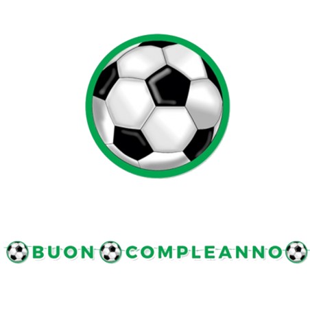 Festone Maxi Buon Compleanno con Palloni da Calcio 6mt Calcio