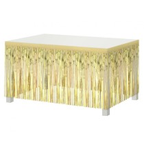 Frange Decorative in Foil per Girotavolo Oro Chiaro 3mt Tovaglia e Gonnellina di Plastica