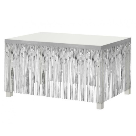 Frange Decorative in Foil per Girotavolo Argento 3mt Tovaglia e Gonnellina di Plastica
