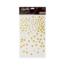 Tovaglia di Foil 137x183cm Bianca con pois Oro Tovaglia Decorata