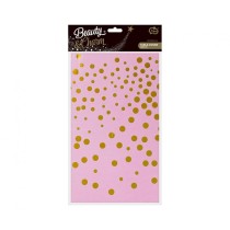 Tovaglia di Foil 137x183cm Rosa con pois Oro Tovaglia Decorata