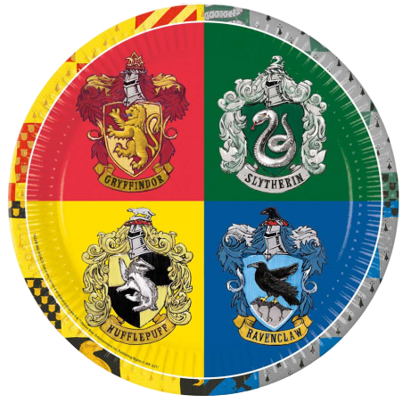 Piatto di Carta 23cm con Harry Potter "Hogwarts Houses" 8pz Harry Potter