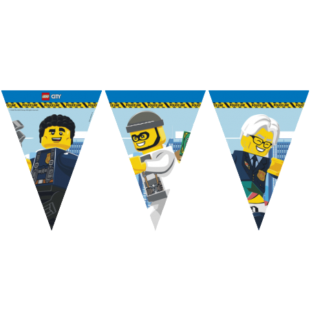 Festone Bandierina in Carta con Lego City 2.3mt Lego City