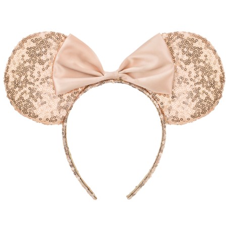 Cerchietto per Capelli Orecchie di Minnie con Paillettes Rose Gold Minnie