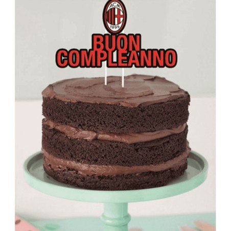 Cake Topper Buon Compleanno Milan 17cm Milan