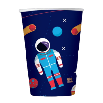 Bicchiere di Carta270ml Spazio Astronauta "Astronaut" 8pz Festa a tema Universo