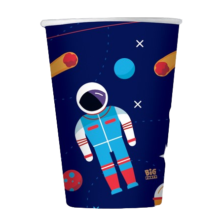 Bicchiere di Carta270ml Spazio Astronauta "Astronaut" 8pz Festa a tema Universo