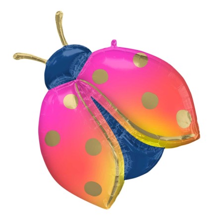 Palloncino in Foil 33" Super Shape Coccinella Multicolor "Colorful Ladybug" Animali (Insetti)
