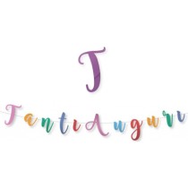 Festone Tanti Auguri Multicolor Metallizzato 3mt Festoni Buon Compleanno