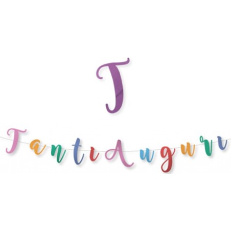 Festone Tanti Auguri Multicolor Metallizzato 3mt Festoni Buon Compleanno