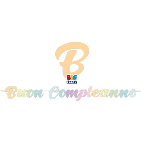 Festone Maxi Buon Compleanno "Soft Rainbow" 6mt Festoni Buon Compleanno