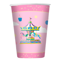 Bicchiere di Carta 200ml Giostra Cavalli "Carousel Party" 8pz Giostra di Cavalli "Carousel"