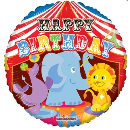 Palloncino in Foil 18" Circo con Animali "Happy Birthday" Circo "Circus Party"