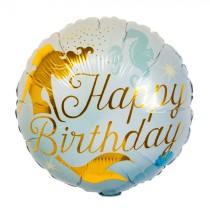 Palloncino in Foil 18" Happy Birthday Sirena Oro "Gold Mermaid" Sirena "Gold Mermaid"