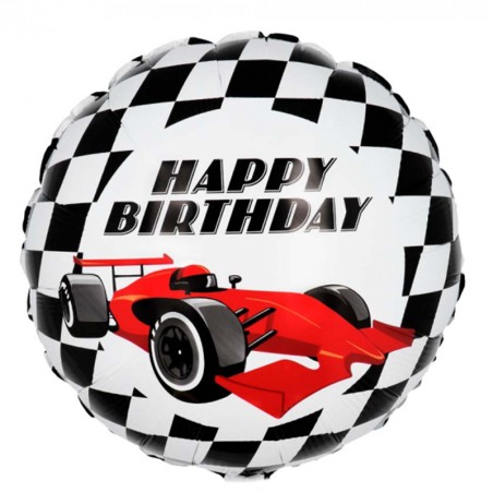 Palloncino in Foil 18" Macchina da Corsa Happy Birthday "Speed" Formula 1