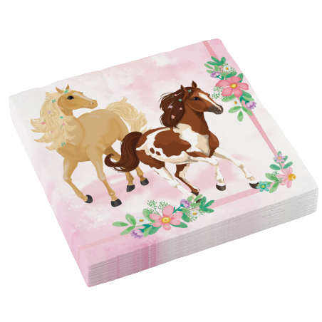 Tovagliolo di Carta 33x33cm Cavallo "Beautiful Horses" 20pz Festa Tema Cavallo "Horse"