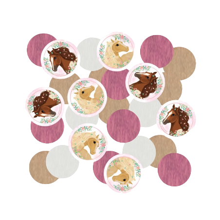 Confetti in Carta Tondi Cavallo "Beautiful Horses" 14gr Festa Tema Cavallo "Horse"