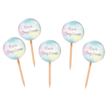 Picks Tondi Buon Compleanno "Soft Rainbow" 25pz Compleanno Soft Rainbow