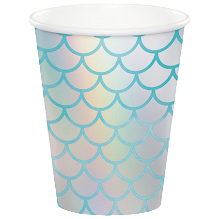 Bicchiere di Carta 266ml Squame di Sirena "Mermaid Shine" 8pz Sirena "Mermaid Shine"